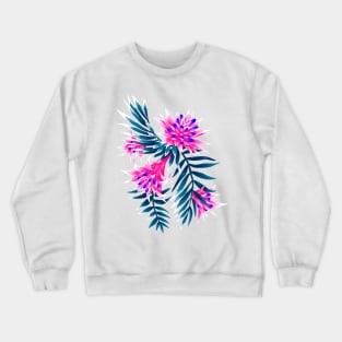 Fasciata Tropical Floral - Light Blue / Pink Crewneck Sweatshirt